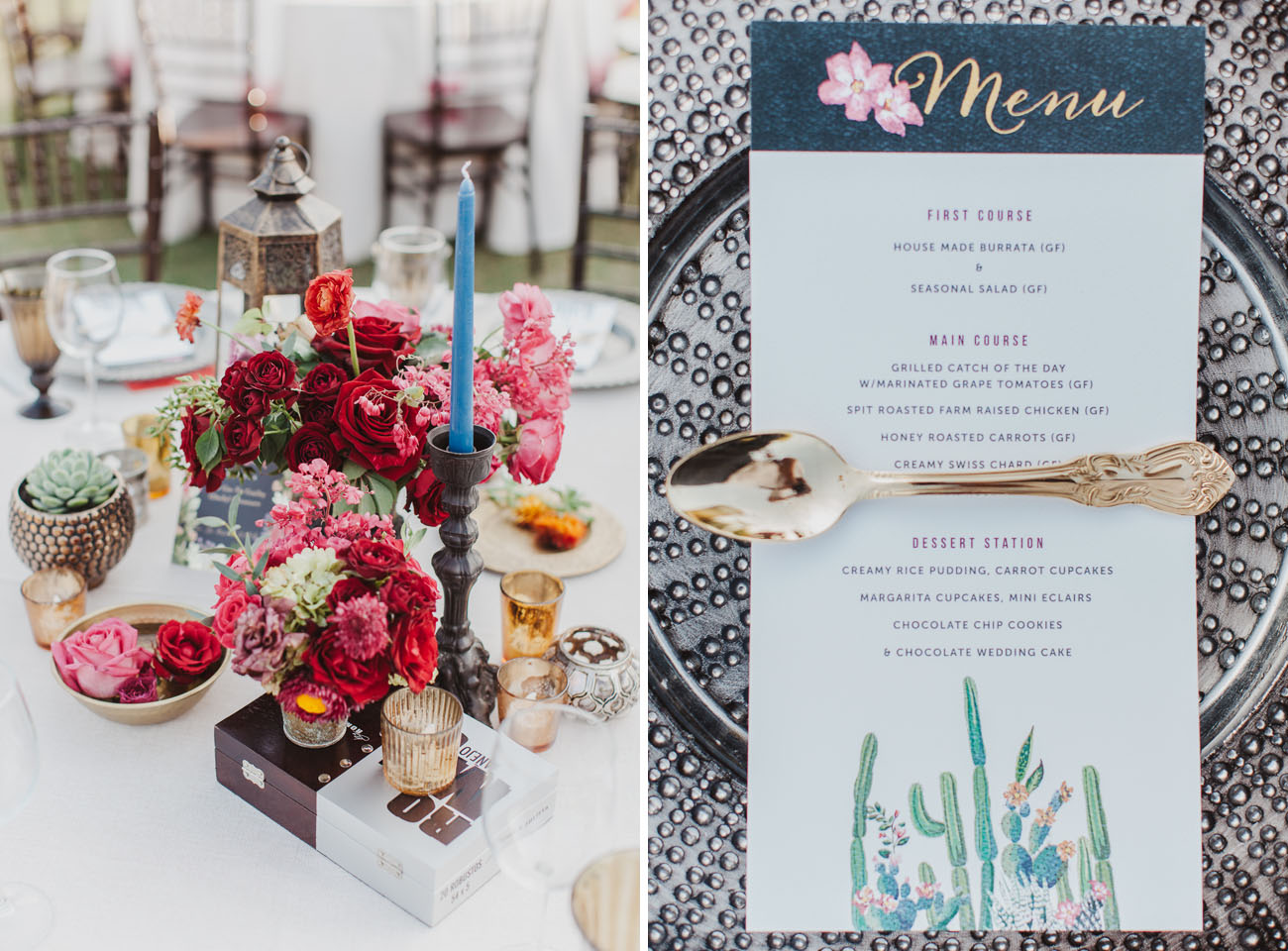 Bright festive wedding colors to go with the outdoor surroundings.