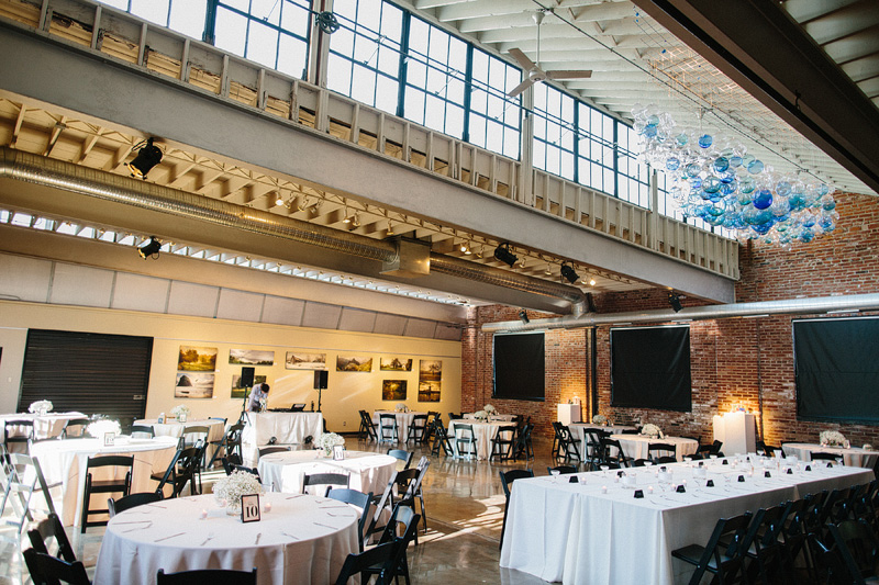 Exposed brick walls and light pouring through from above.