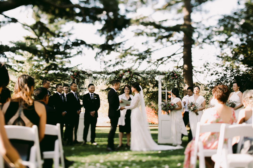 Ceremony on the lawn.