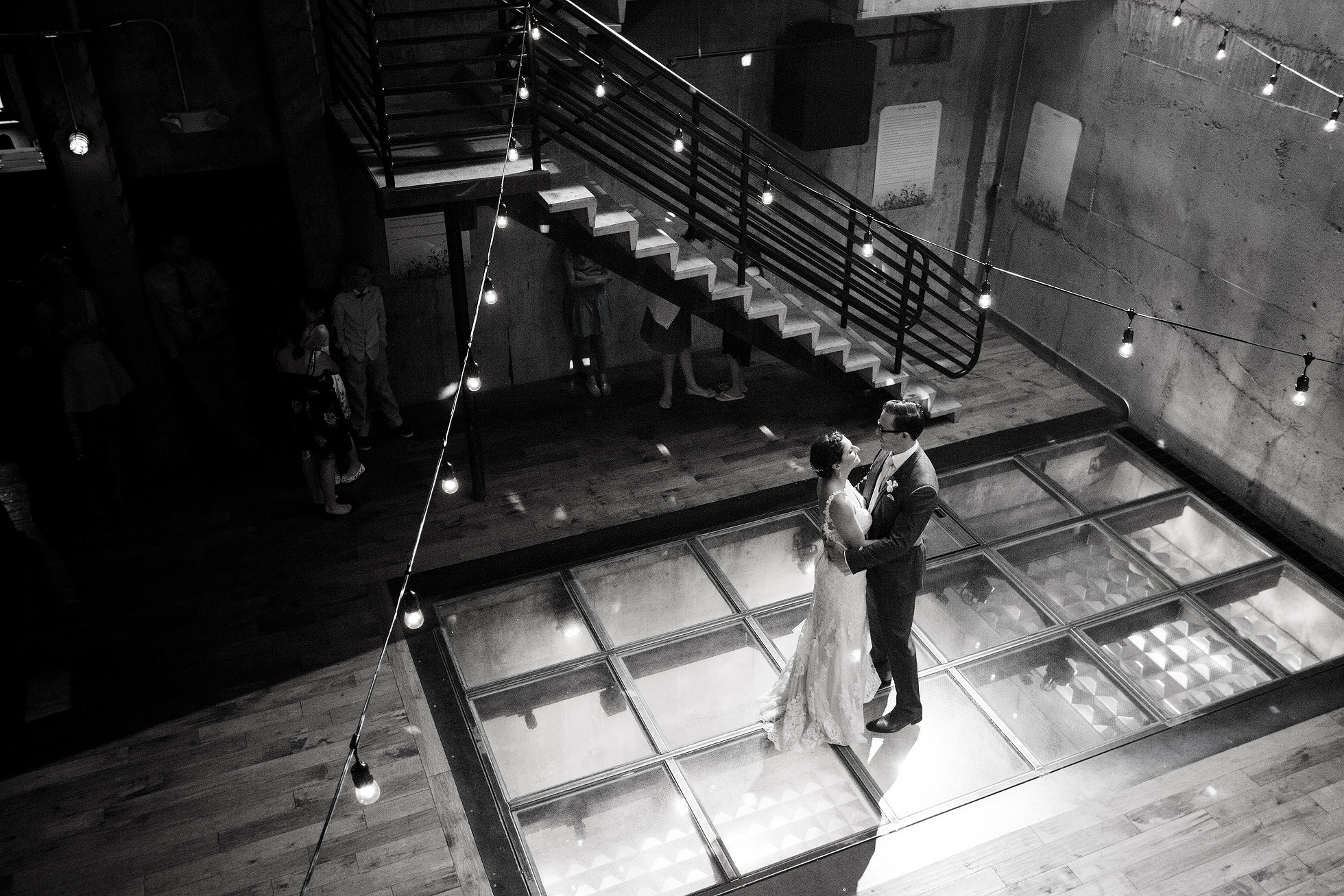 String lights add a nice romantic touch to the space.
