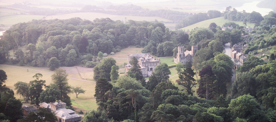 The site on which Port Eliot sits is to the north of a steep hill which protects it from the prevailing south-westerly winds which blow from this direction 300 days of the year.