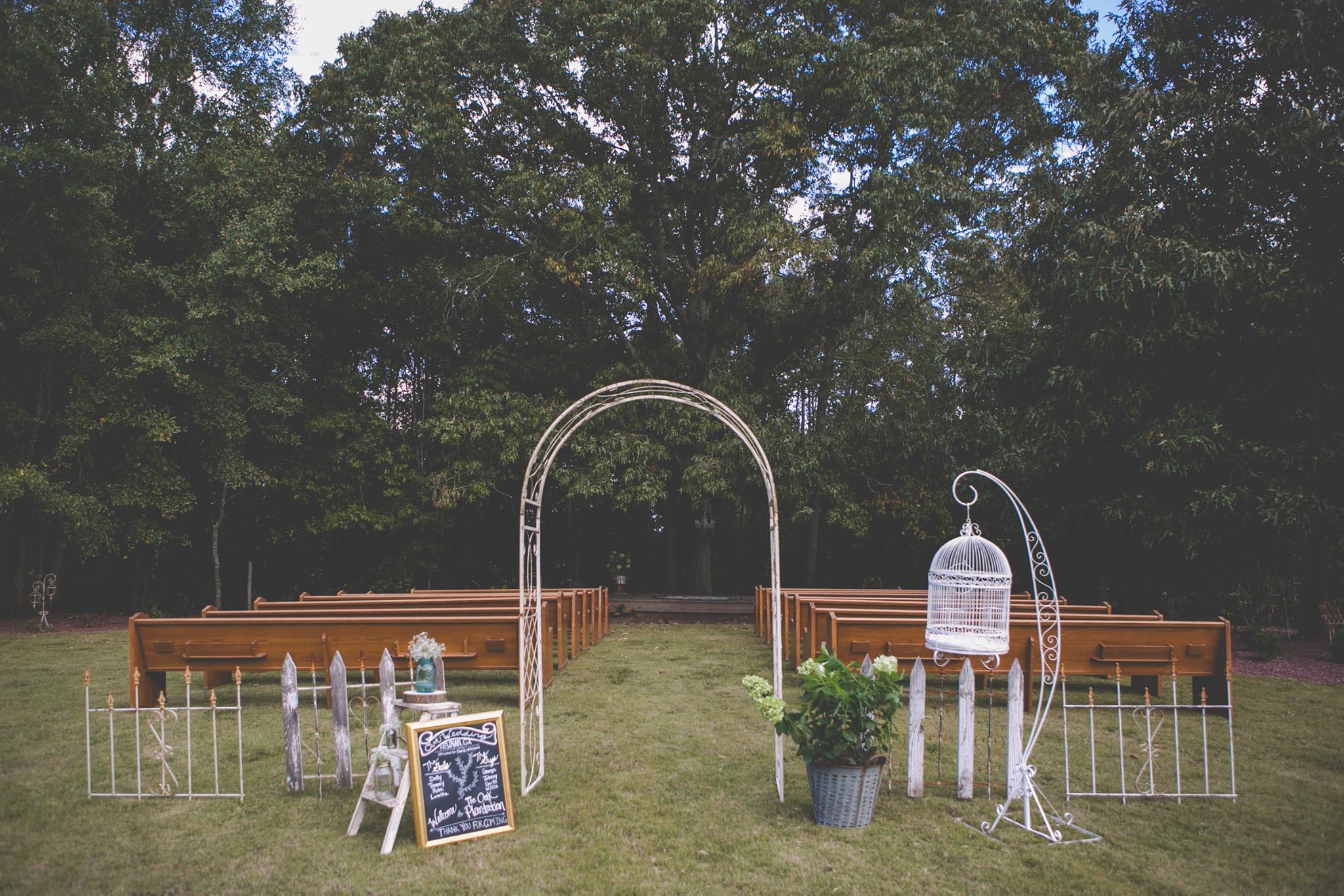 Ceremony by the beautiful Oak tree.