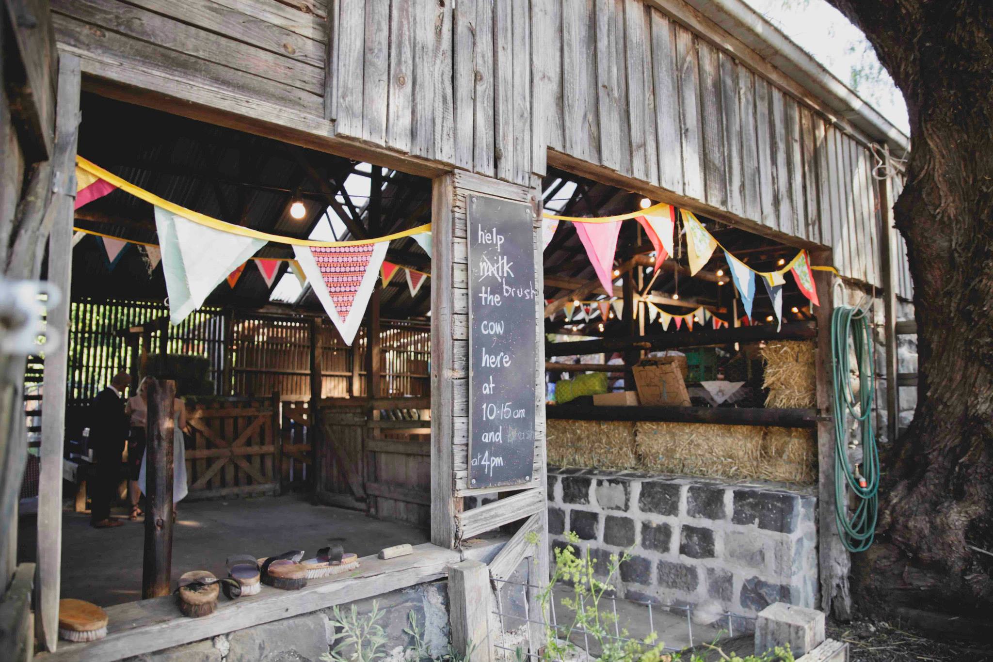 The 100 year old barn has heaps of atmosphere and rustic style, and seats up to 100 or 150 cocktail style.