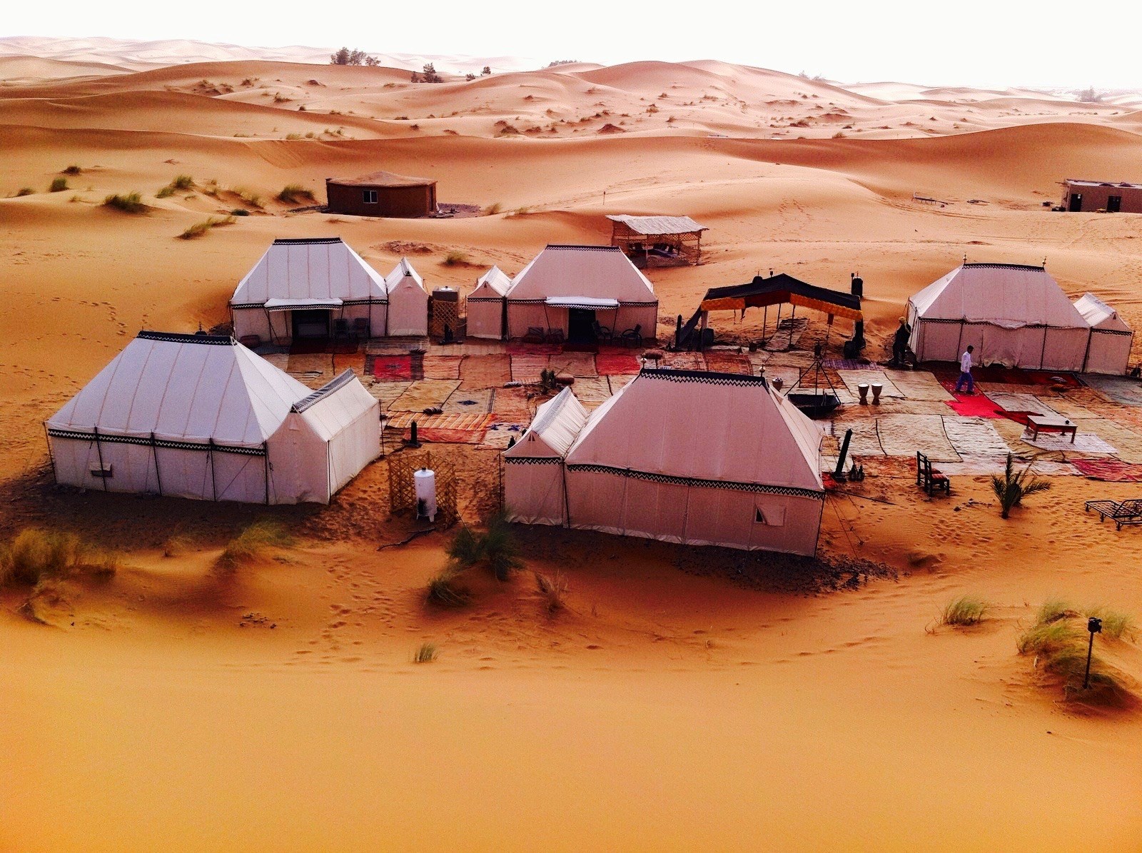 Aerial view of the campsite.