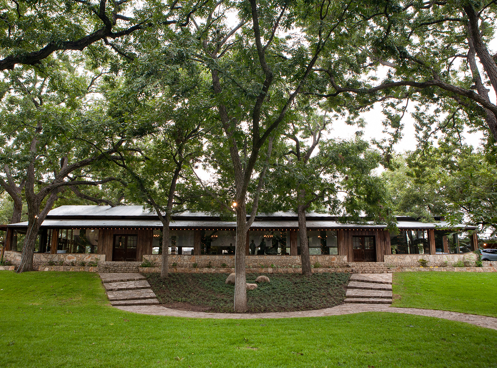 Up to 350 guests for seated dinners, with 7200 sq ft of climate controlled space including a built-in stage