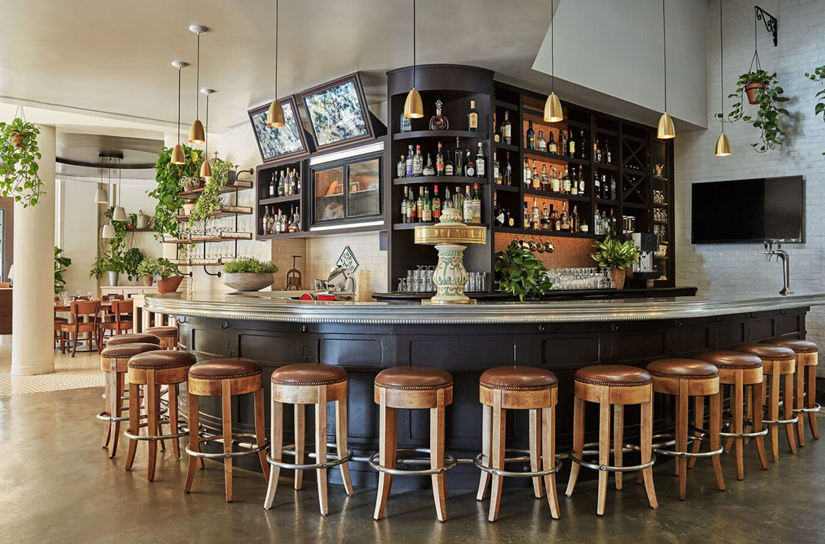 FIG's pewter bar allow guests to have a casual inviting dining experience.
