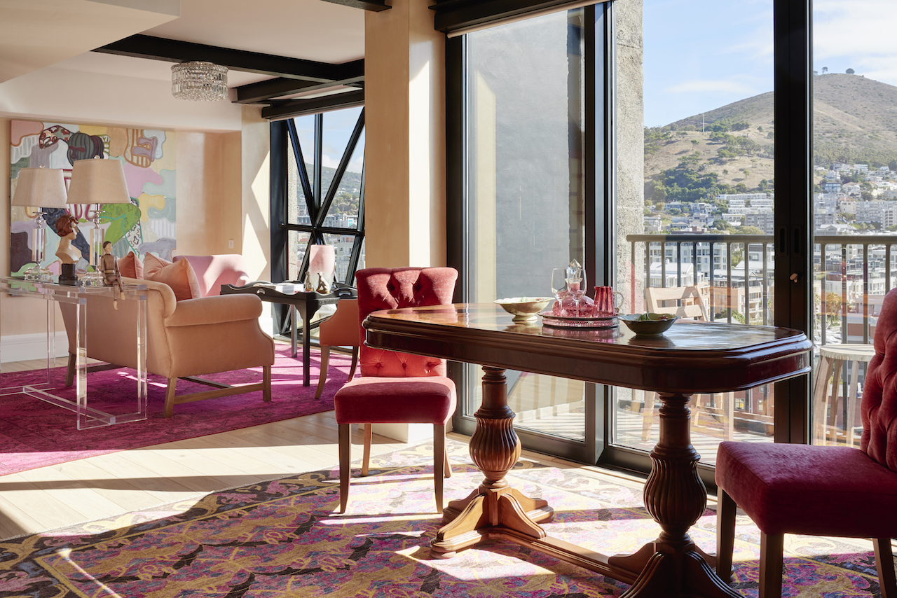 A Superior Suite dining and living area.
