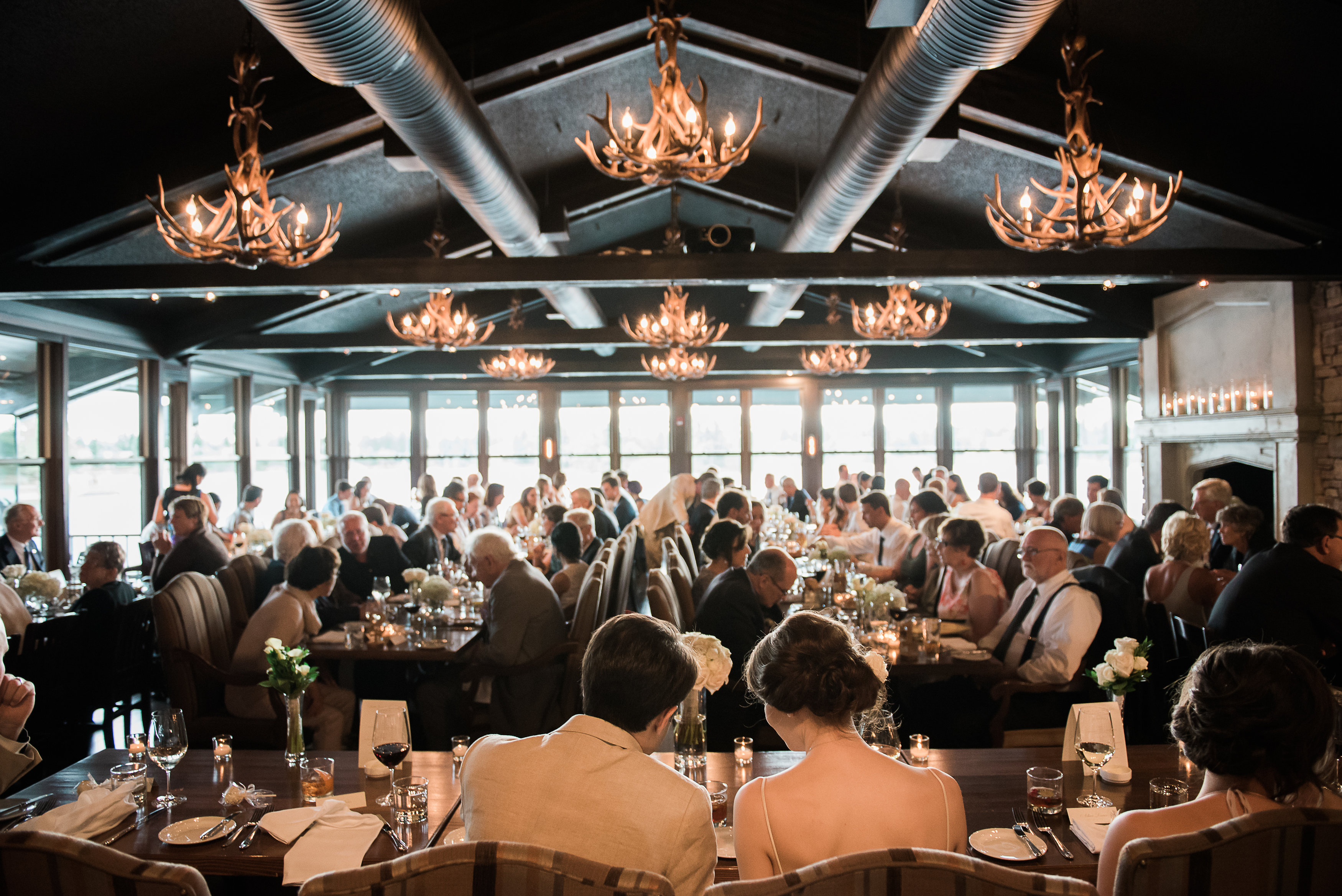 The Private Dining Room is a fully enclosed space off the main dining room. It features floor to ceiling windows, hardwood flooring and large flat screen television for presentations.