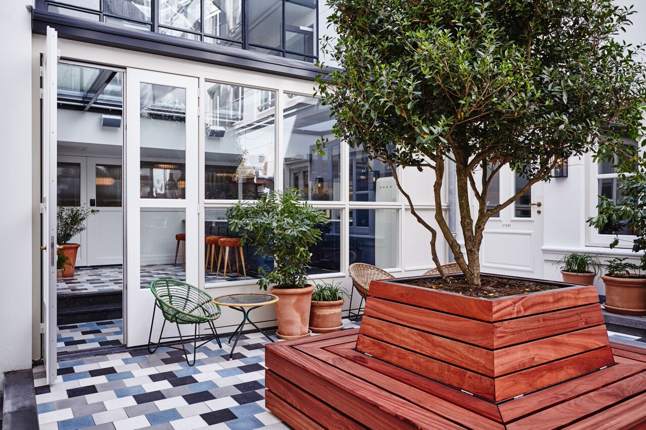 Beautiful bright courtyard.