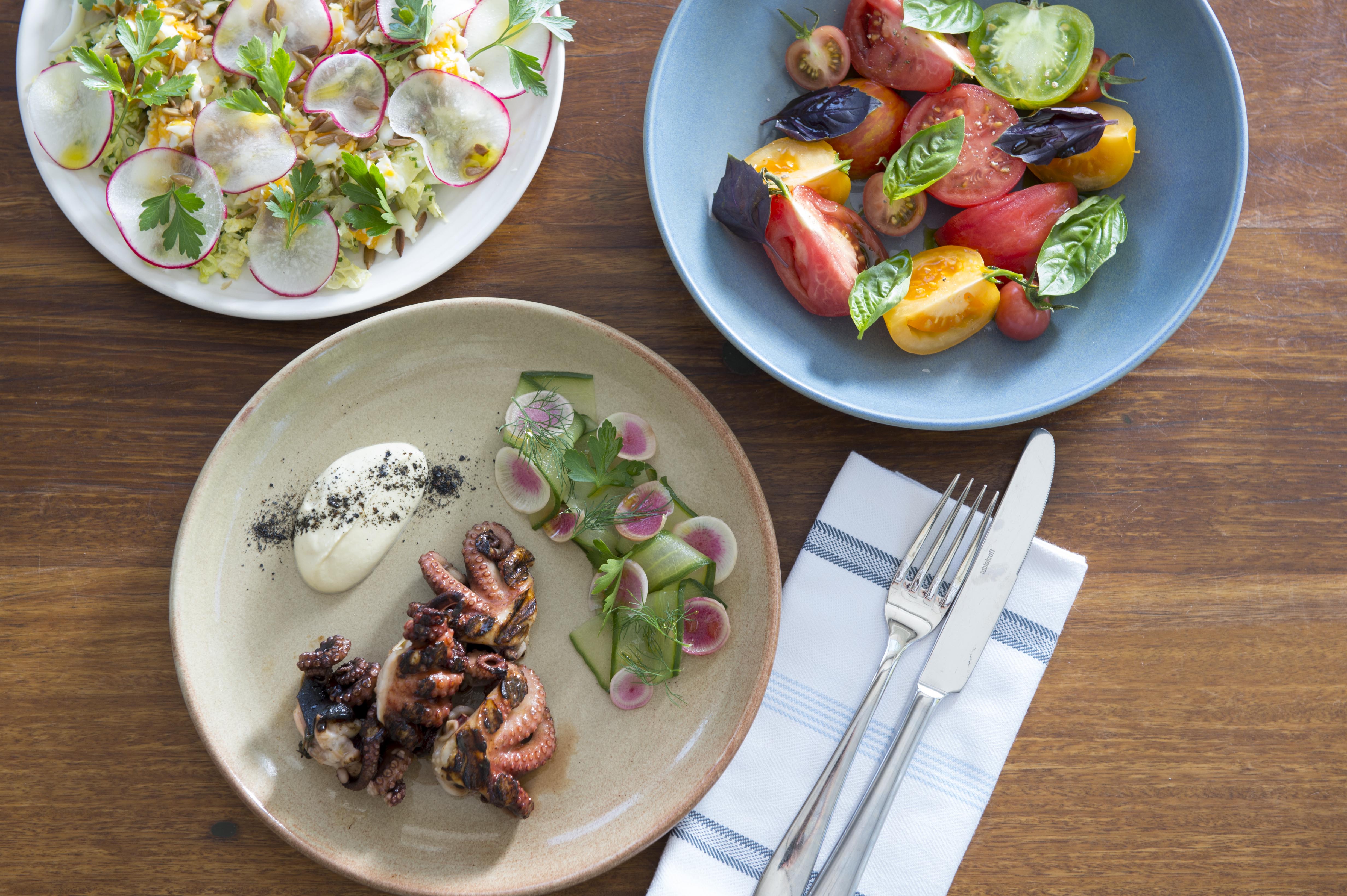 The menu is designed for sharing and reflects the simplicity of showcasing the freshest produce and changing seasons.