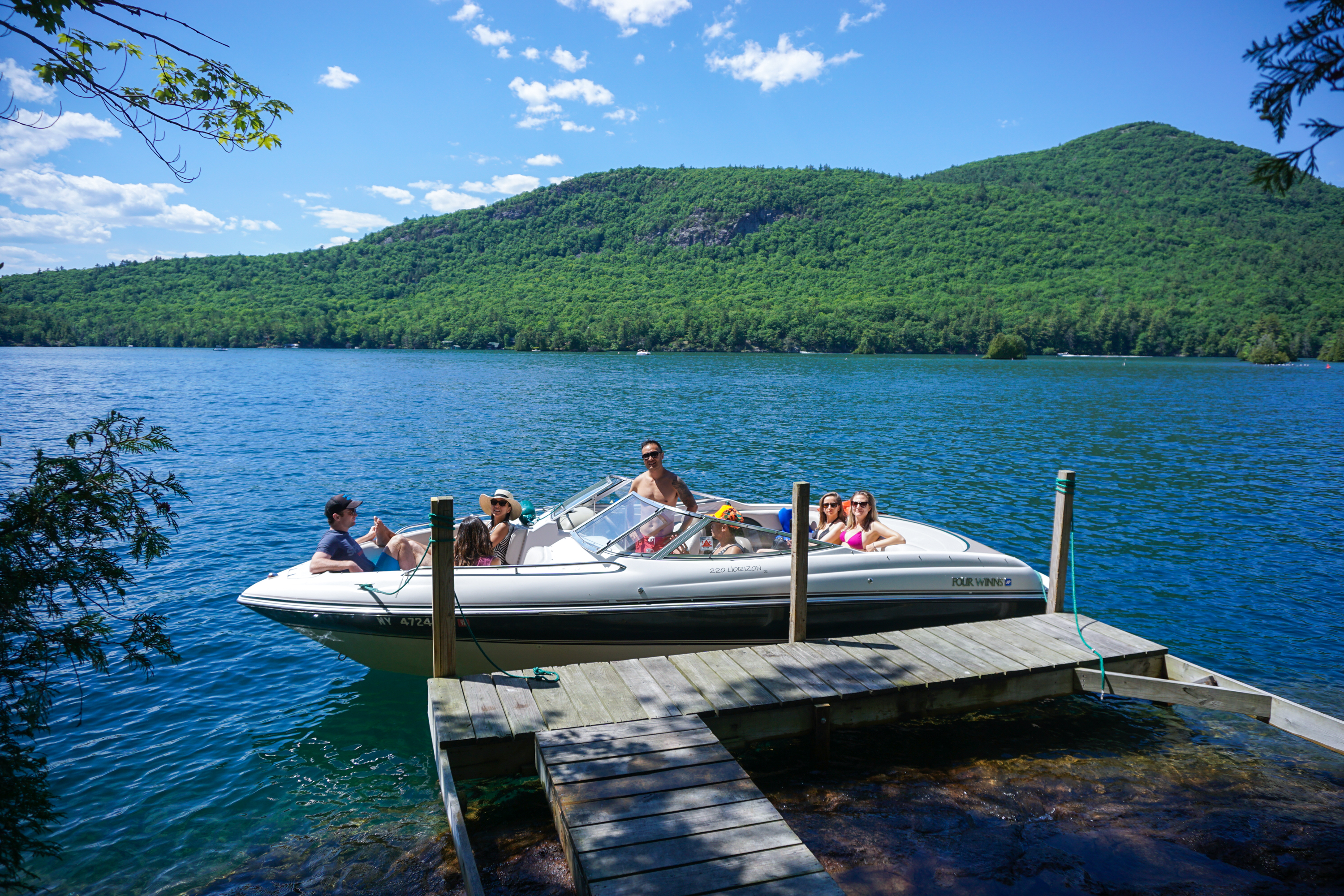 Our speedboat, Theora, ready to take you on an island safari.