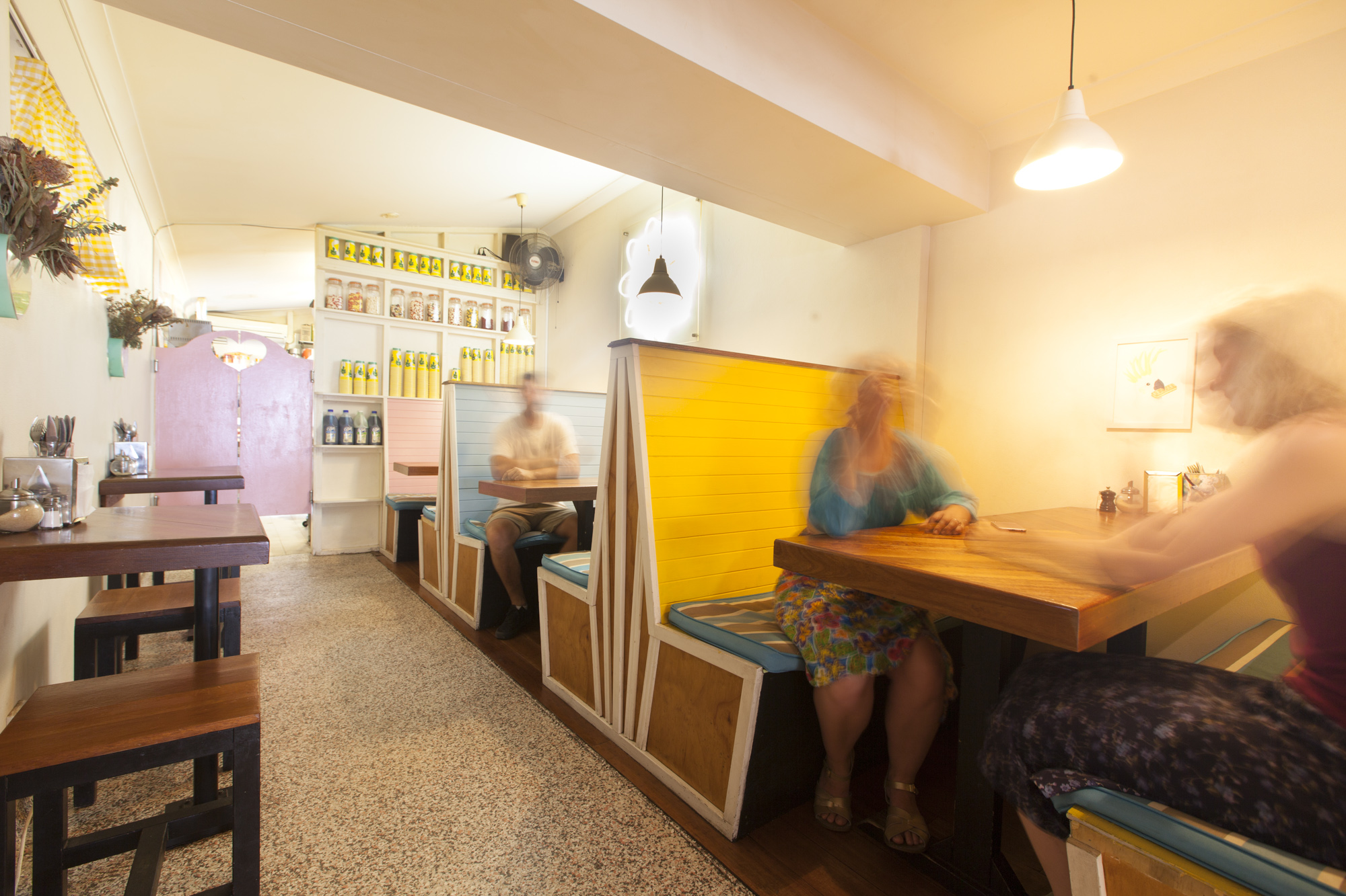 The pastel booth area.