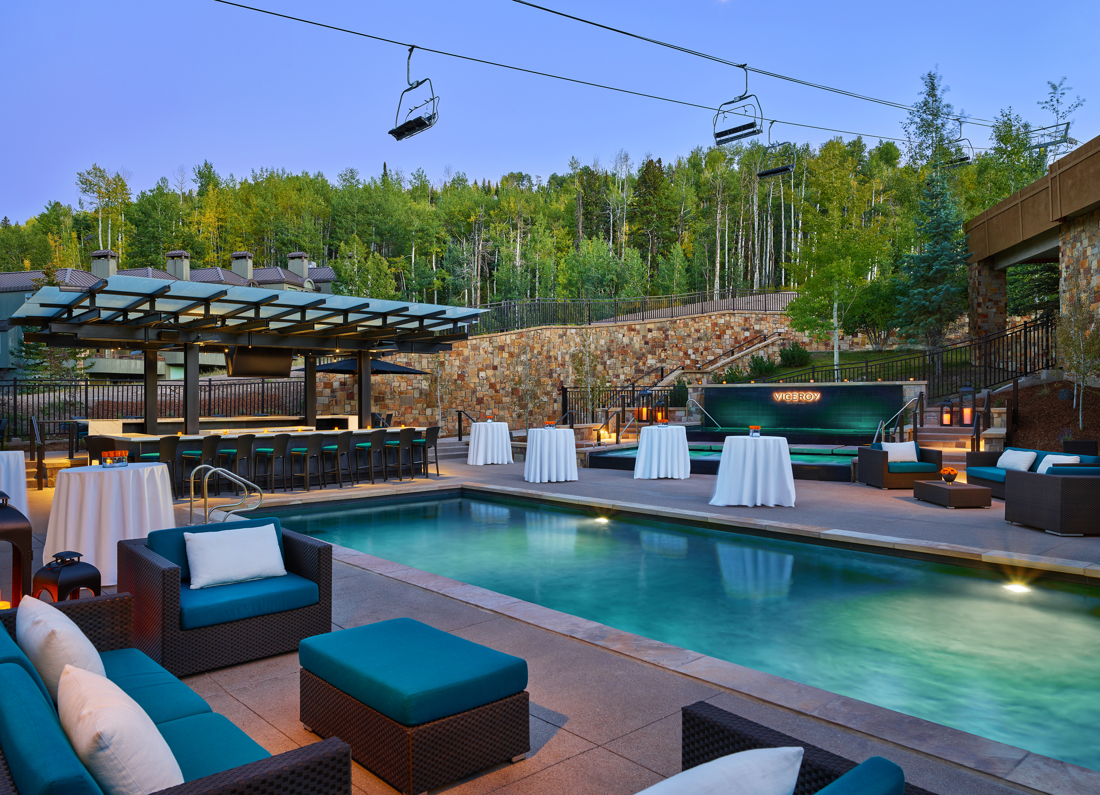 Pool-side reception