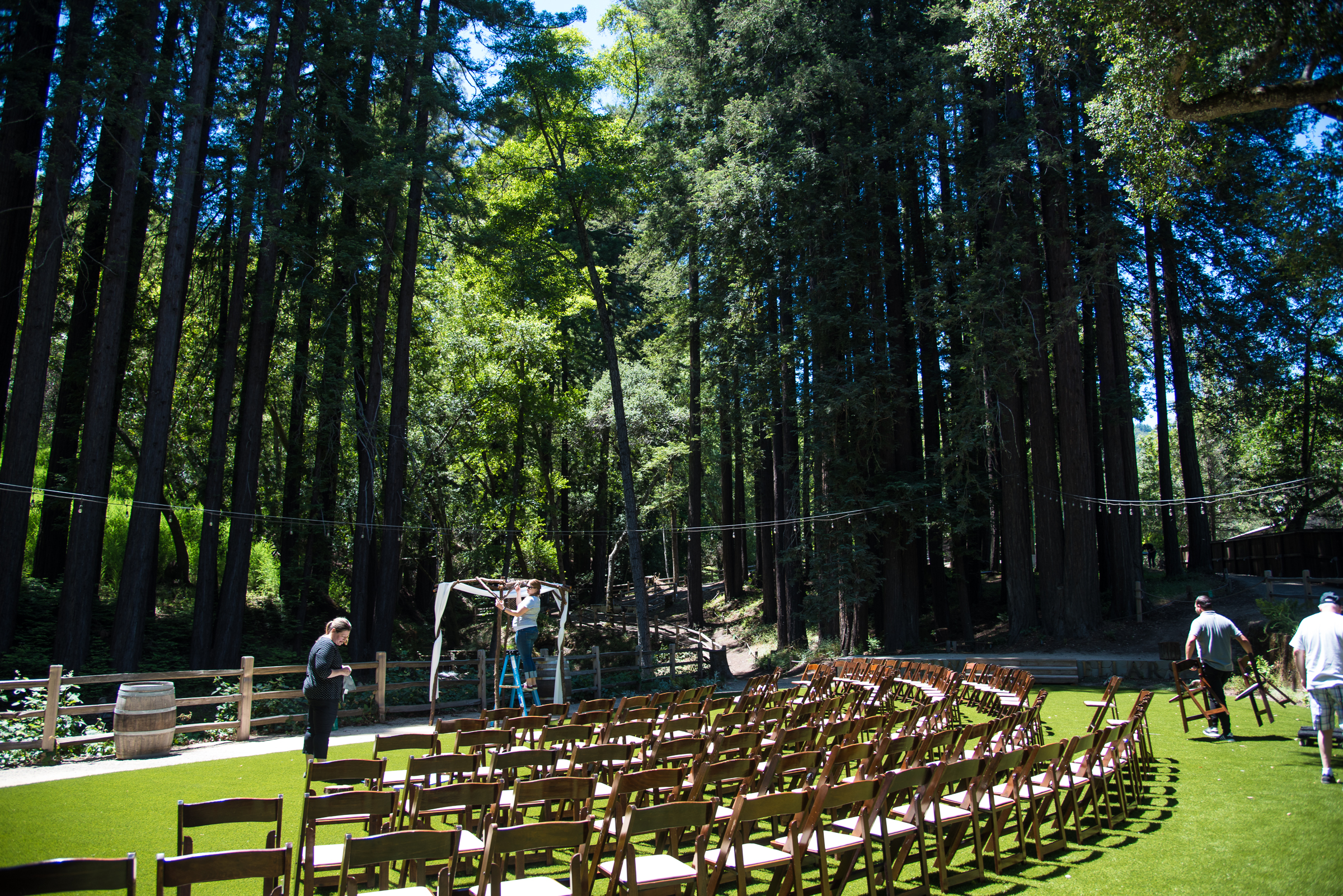 Ceremony seating - curved & creekside style