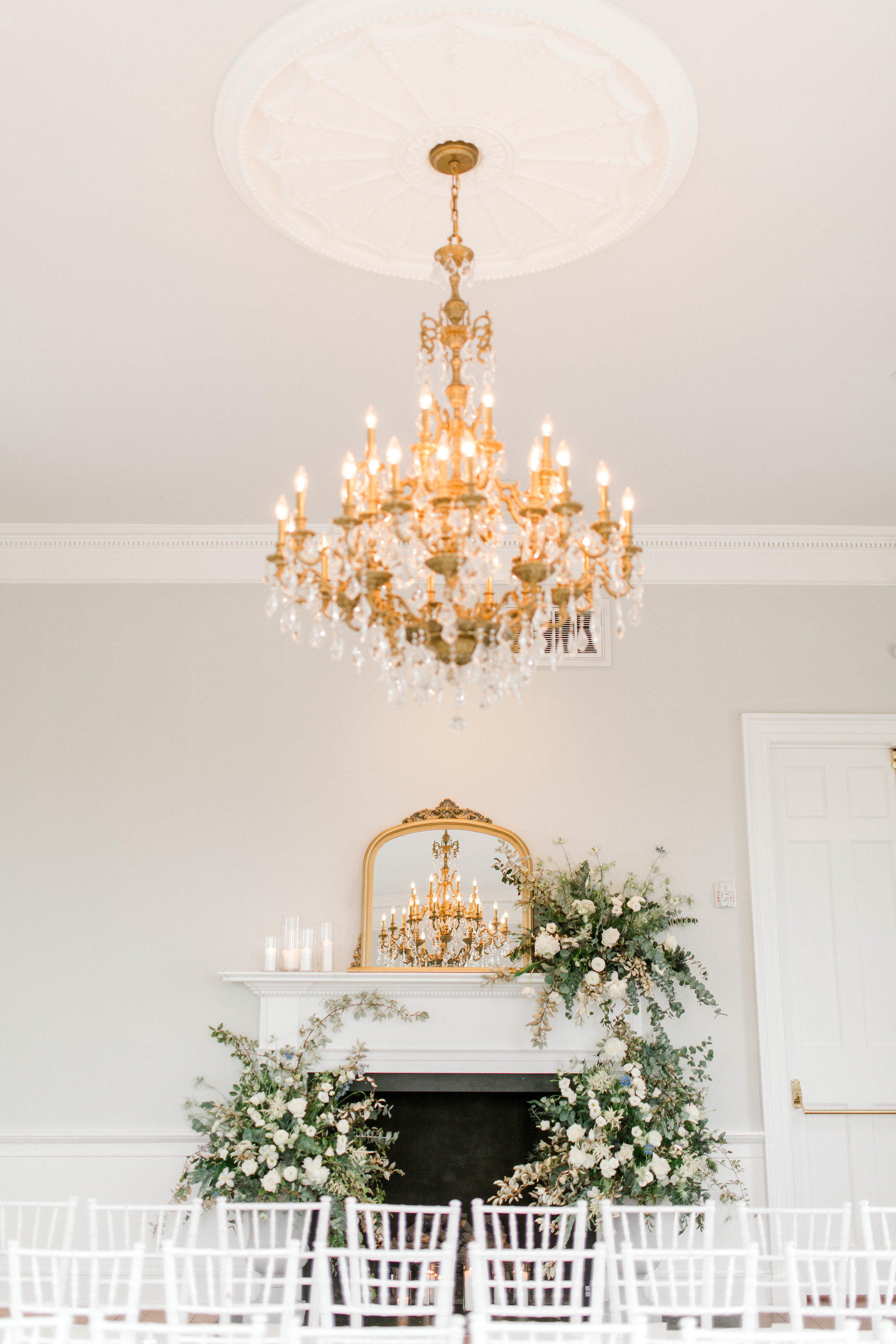 parlor room staged for ceremony