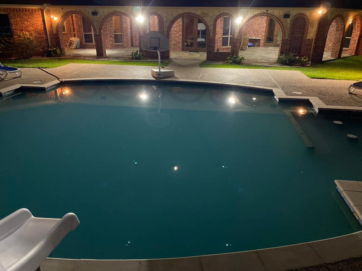 Night view of pool