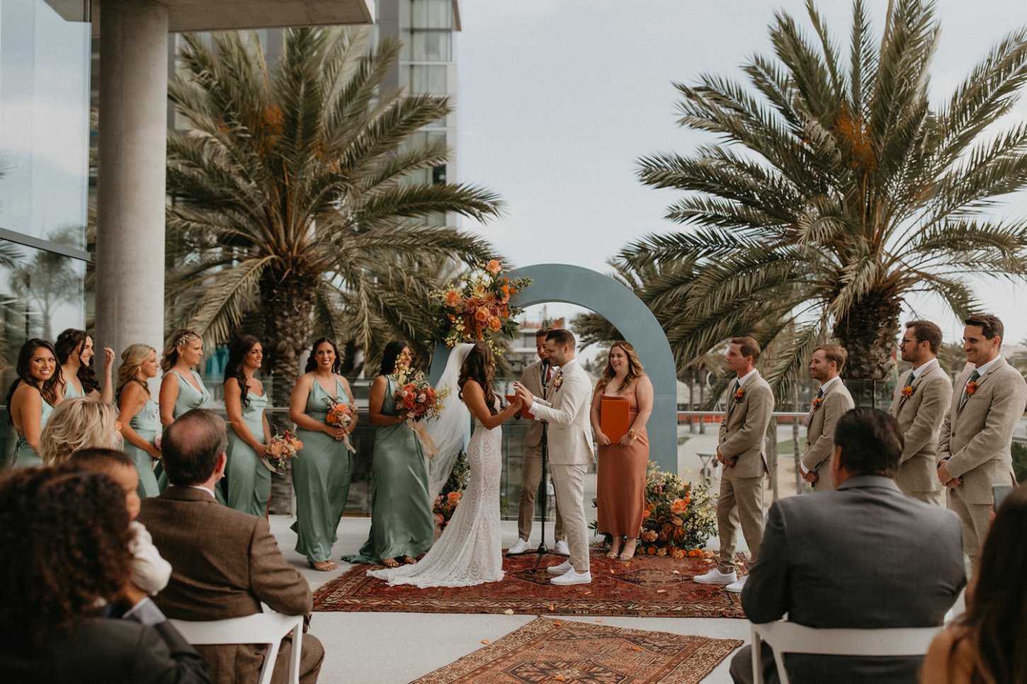 Boho-chic wedding ceremony on the terrace
