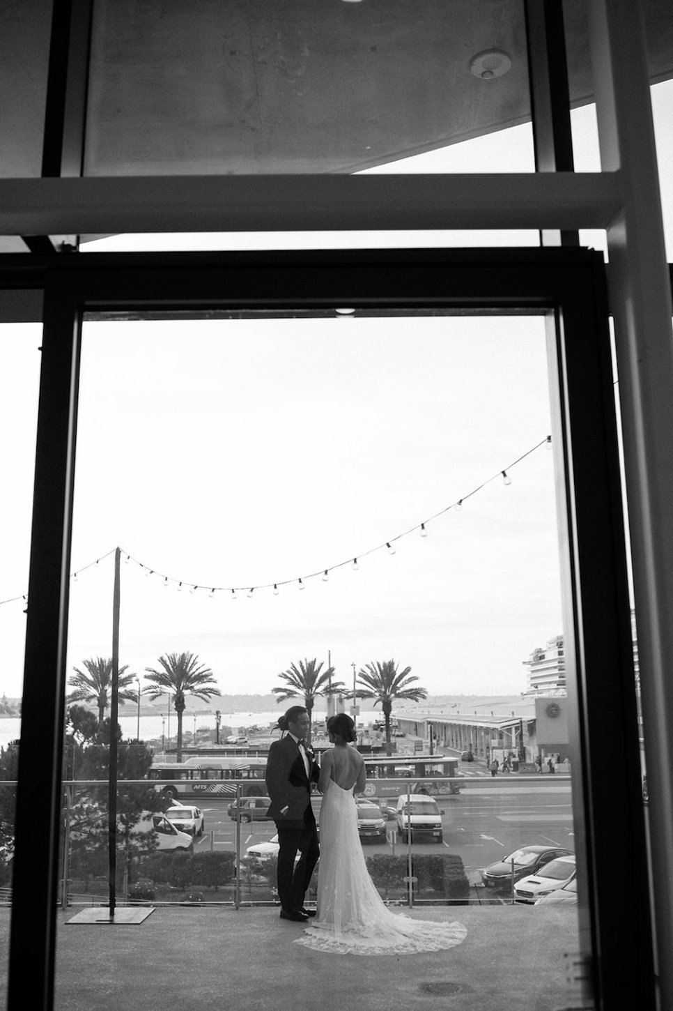 Looking out onto the San Diego bay and cityscape