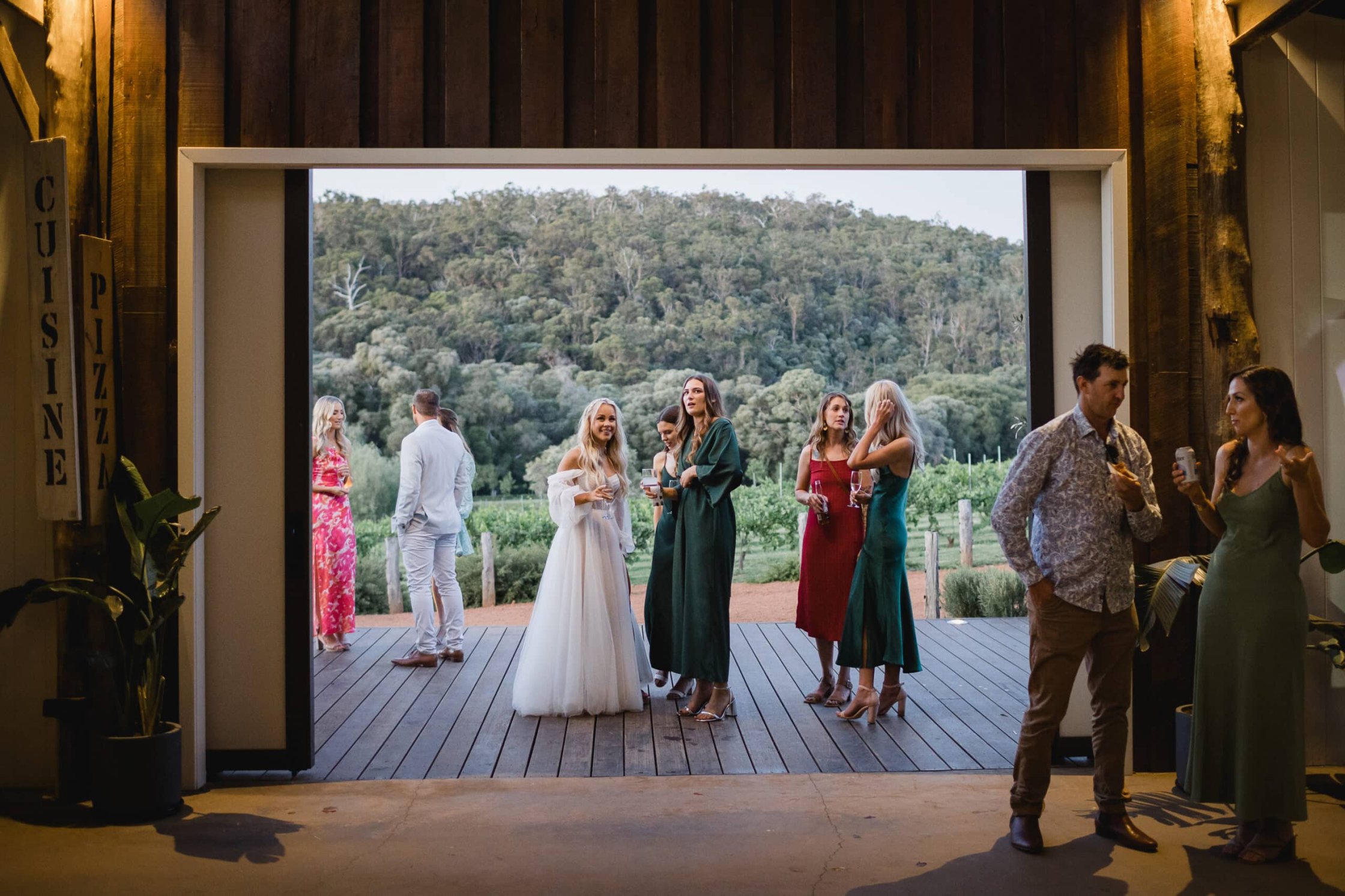 Oldfield’s Barn, with a unique history stretching back over 100 years, serves as a wedding venue or reception location with a capacity for up to 150 guests*. The vintage Barn is framed by jarrah bush poles and features gorgeous traditional sliding barn do