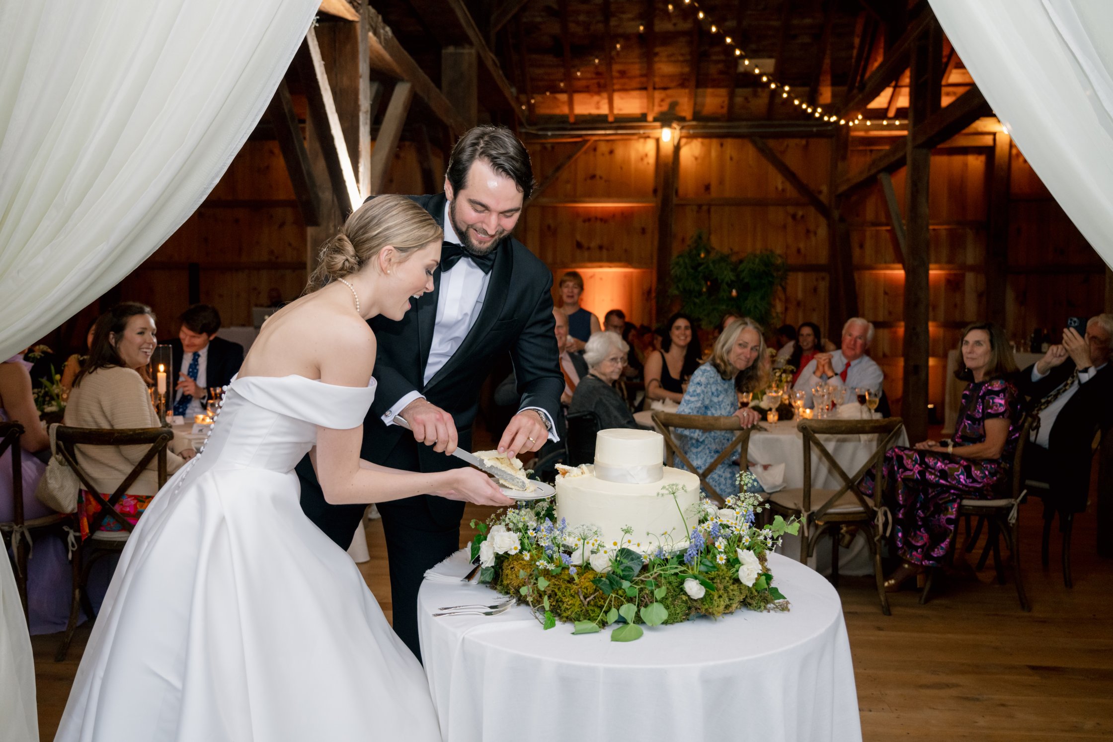 Cake cutting in the barn