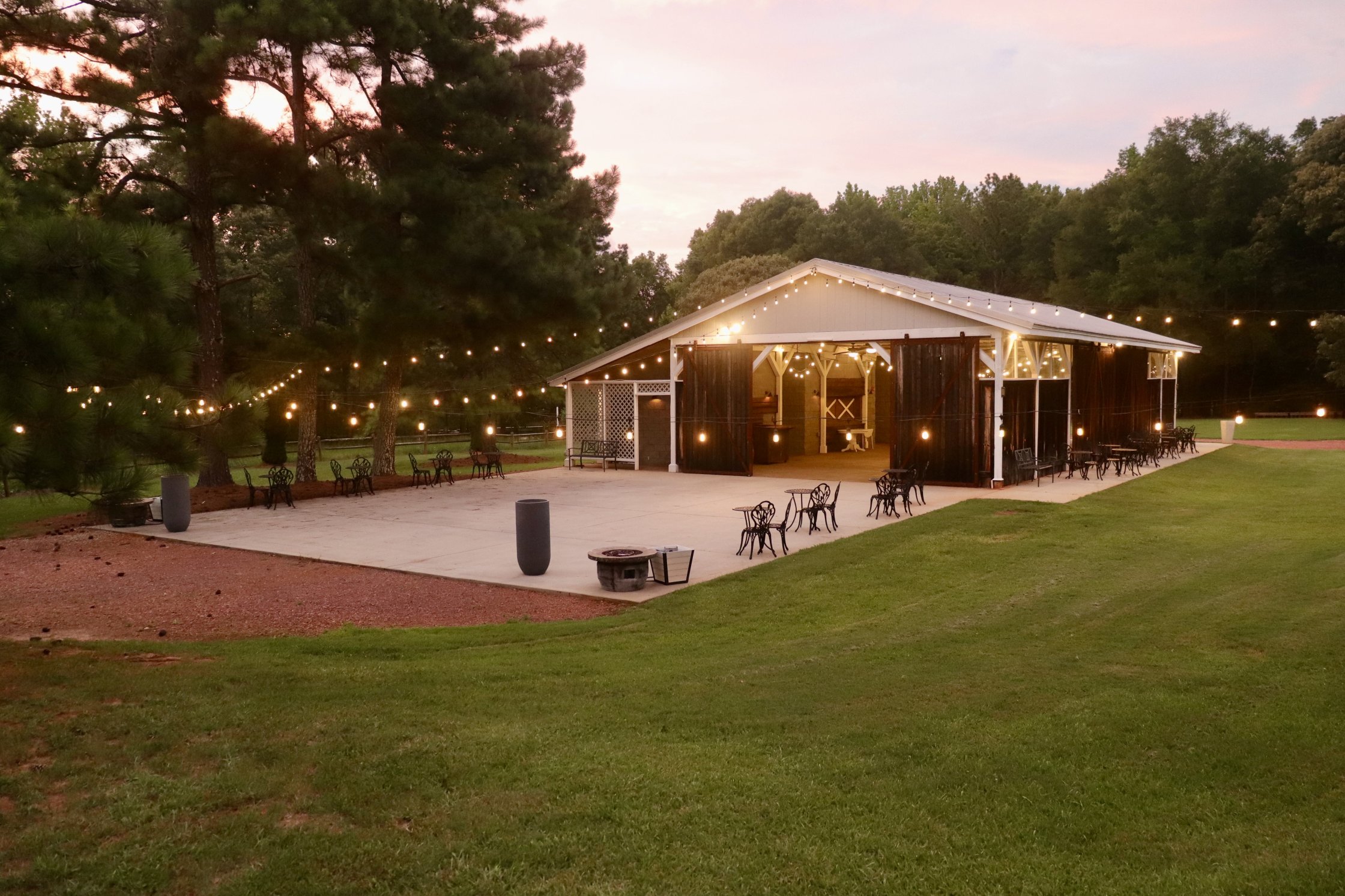 The barn at dusk in the summer