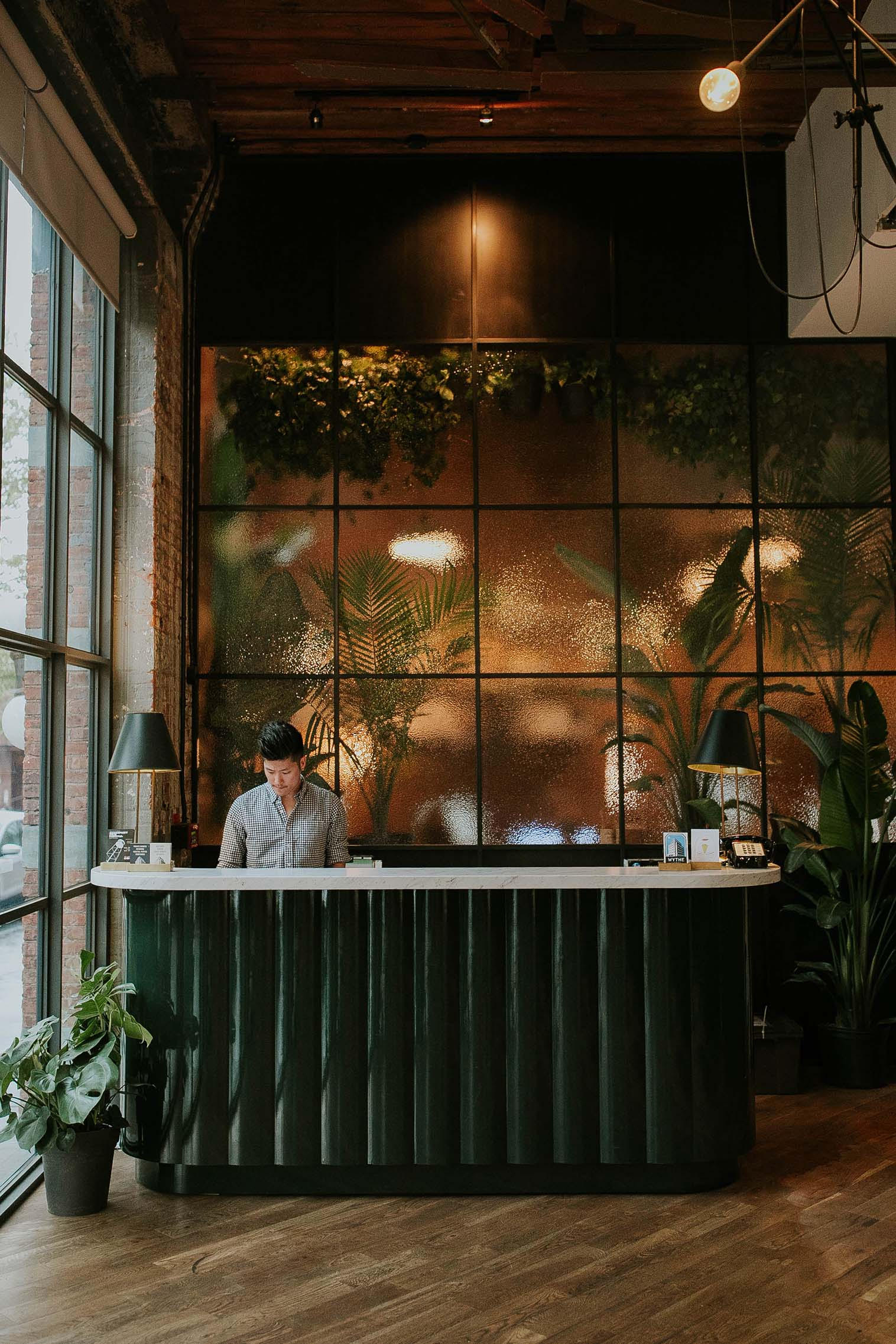 Check in at the Wythe Hotel Lobby