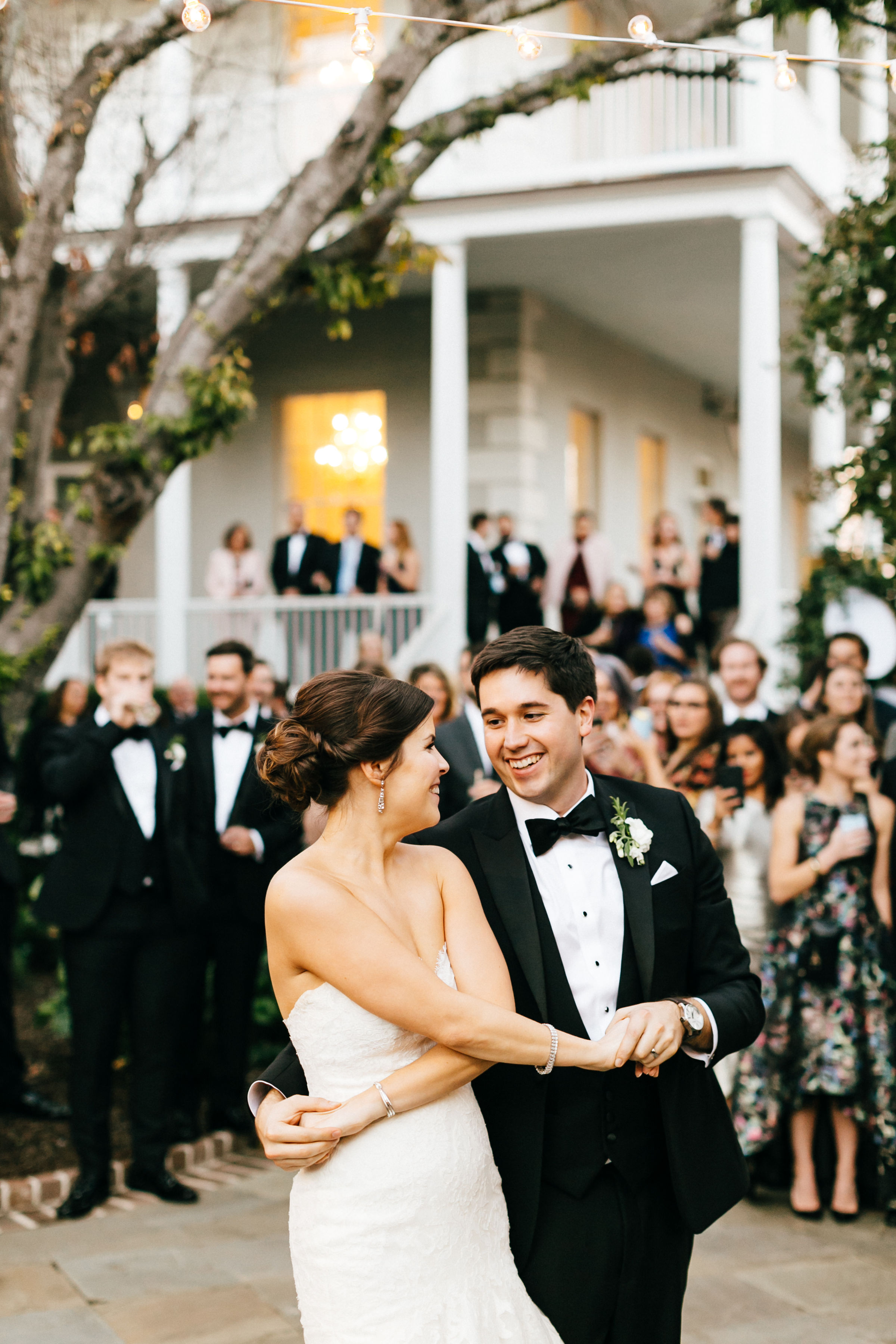 bluestone courtyard staged for dancing